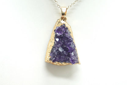 PENDENTIF AMETHYSTE BRUT DORE (ref 1)