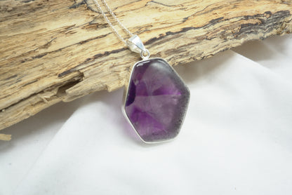 PENDENTIF AMETHYSTE TRAPICHE ARGENT (ref 2)