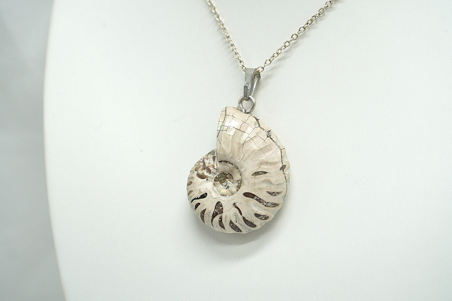 PENDENTIF AMMONITE BLANCHE