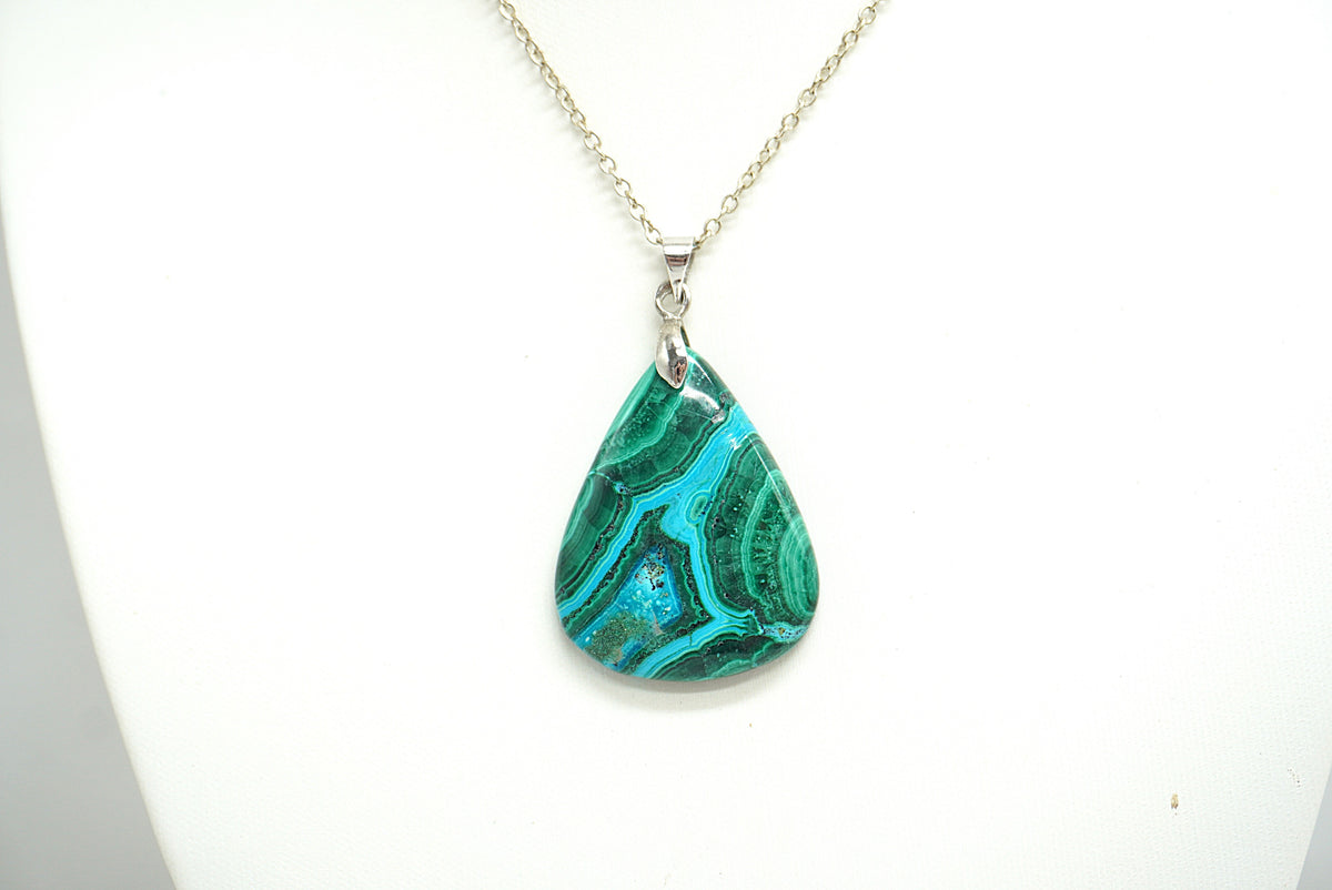 PENDENTIF CHRYSOCOLLE MALACHITE (ref 1)