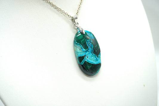 PENDENTIF CHRYSOCOLLE MALACHITE (ref 2)