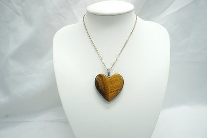 PENDENTIF COEUR OEIL DE TIGRE