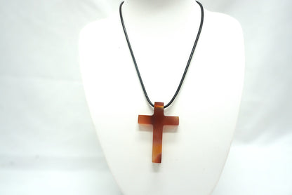 PENDENTIF CROIX CORNALINE (ref 2)
