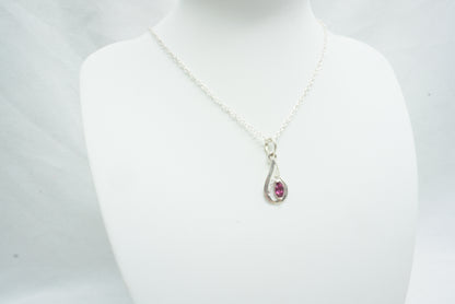 PENDENTIF GOUTTE GRENAT ARGENT