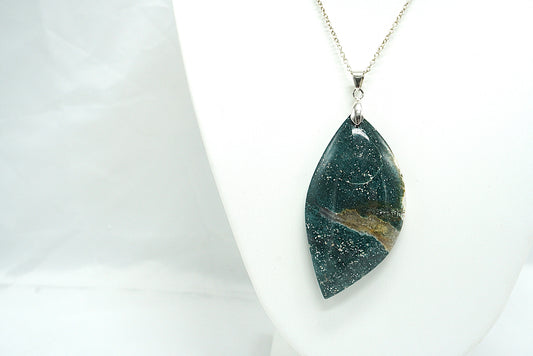 PENDENTIF JASPE OCEAN (Jaspe Orbiculaire) (ref 1)