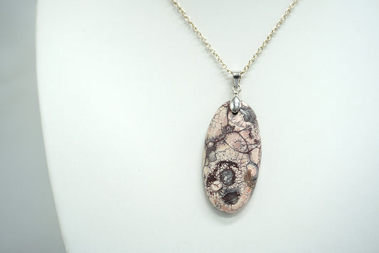 PENDENTIF JASPE OEIL D'OISEAU (ref 1)