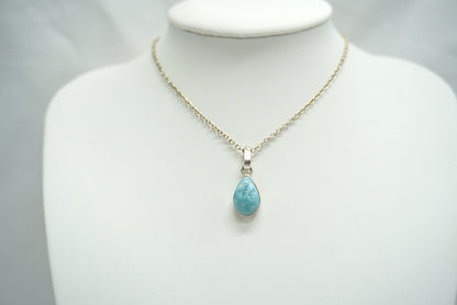 PENDENTIF LARIMAR ARGENT