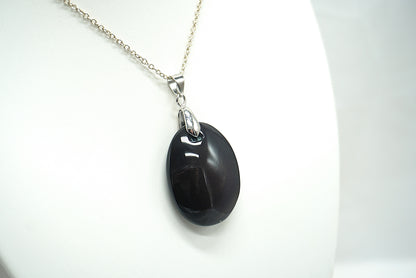 PENDENTIF OBSIDIENNE OEIL CELESTE (Ref 1)