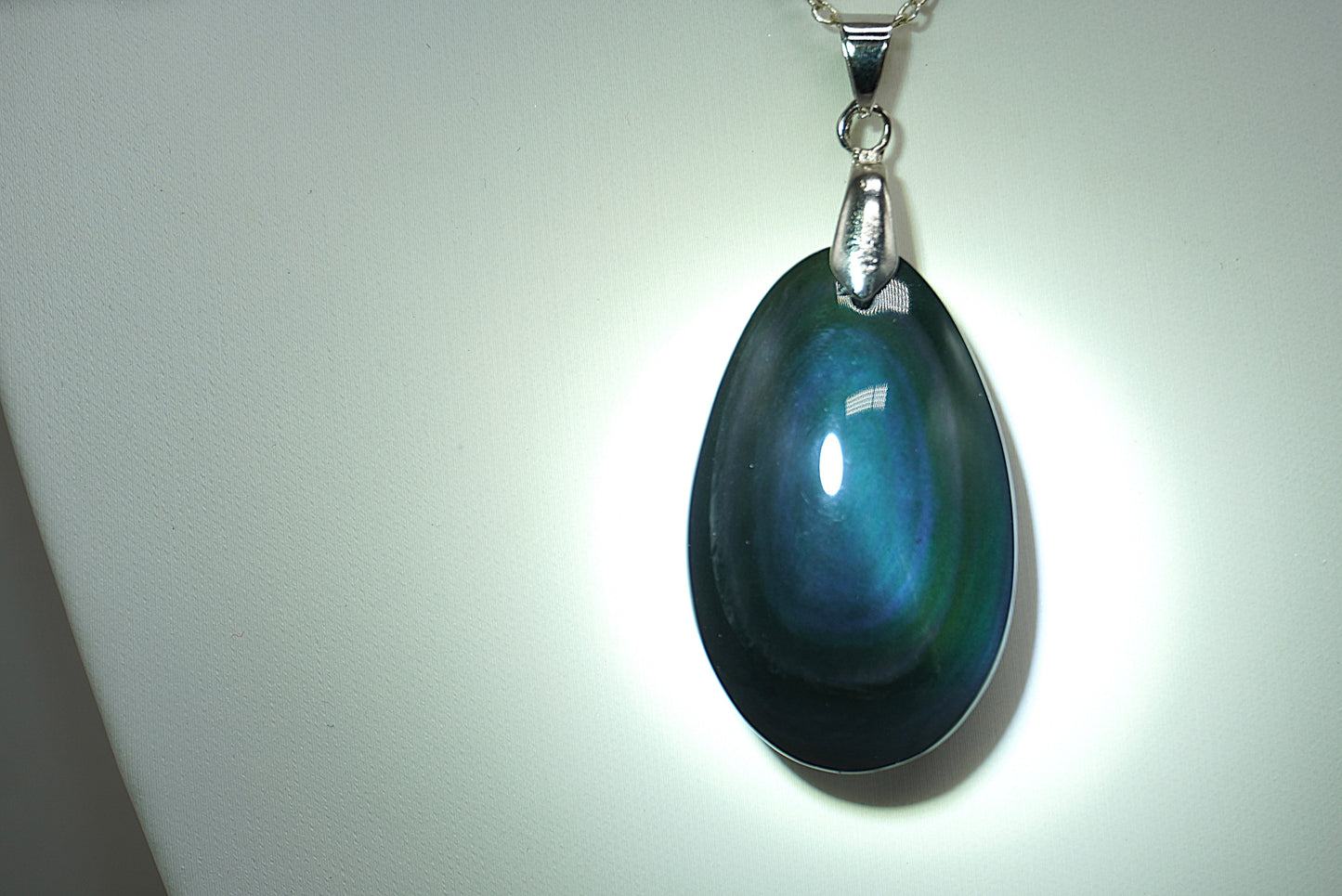 PENDENTIF OBSIDIENNE OEIL CELESTE (Ref 2)