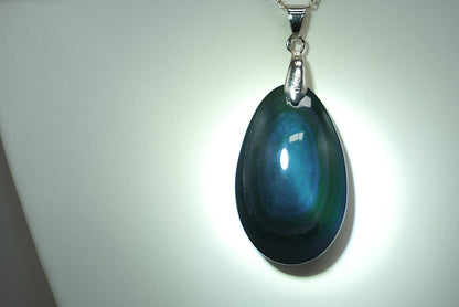 PENDENTIF OBSIDIENNE OEIL CELESTE (Ref 2)