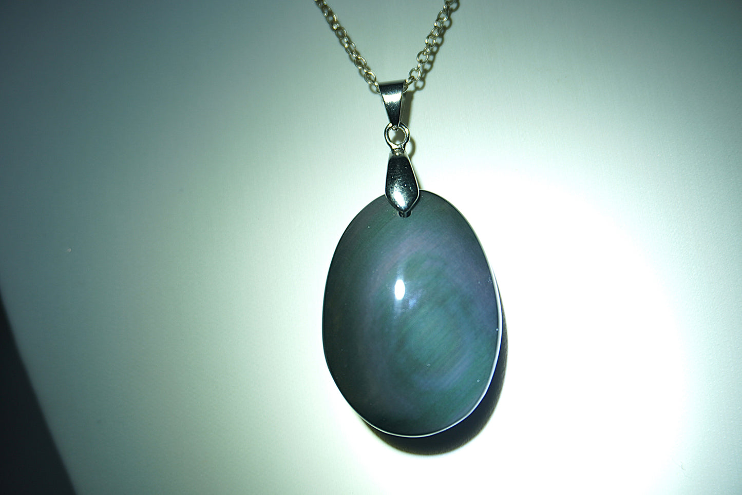 PENDENTIF OBSIDIENNE OEIL CELESTE (Ref 3)