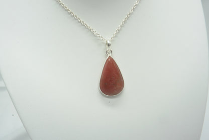 PENDENTIF PIERRE DE SOLEIL NATURELLE SERTI ARGENT (ref 2)