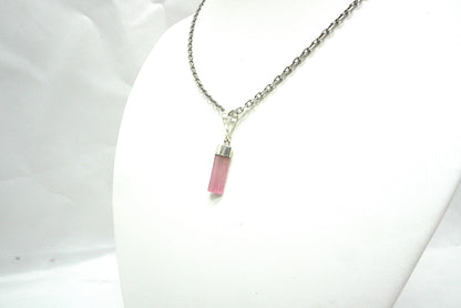 PENDENTIF TOURMALINE ROSE BELIERE ARGENT (ref 3)
