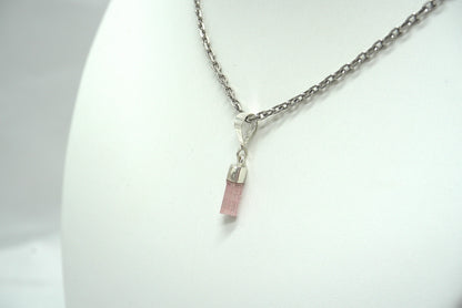 PENDENTIF TOURMALINE ROSE BELIERE ARGENT (ref 4)