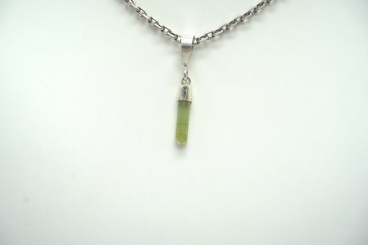 PENDENTIF TOURMALINE VERTE BELIERE ARGENT (ref 2)