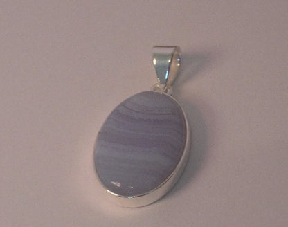 PENDENTIF AGATE RUBANEE SERTI ARGENT