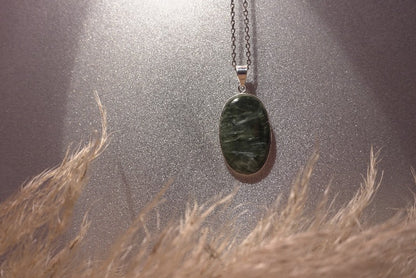 PENDENTIF SERAPHINITE SERTI ARGENT