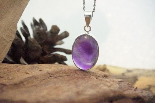 PENDENTIF AMETHYSTE SERTI ARGENT